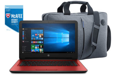 HP 14 Inch Intel Pentium 8GB 2TB Laptop Red - Bag & McAfee.